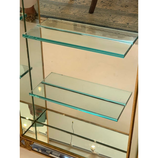 Italian Venetian Hanging Giltwood & Mirrored Wall Shelf Vitrine For Sale - Image 3 of 9