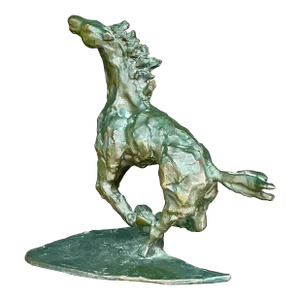Vintage Boho Original Bronze Sculpture of Horse