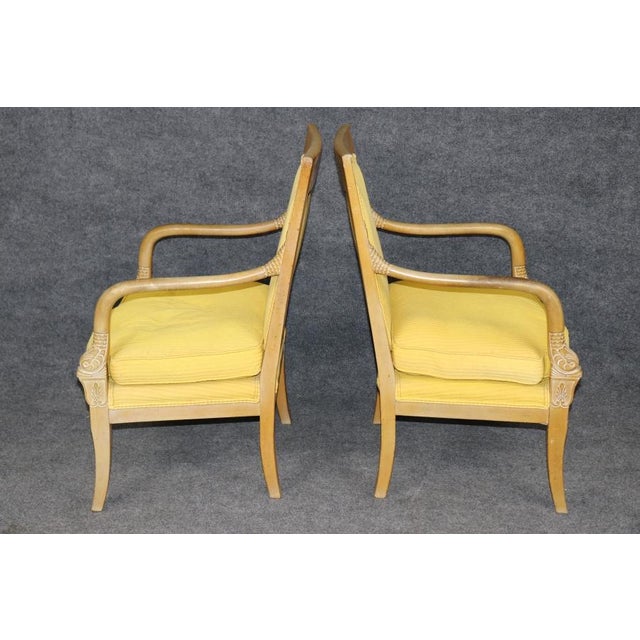 Traditional Pair of Regency Style Carved Dolphin Head Armchairs For Sale - Image 3 of 13
