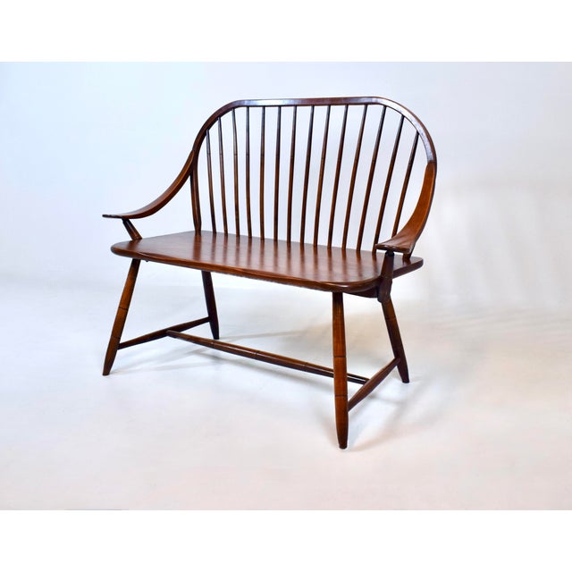 1970s Vintage Hale of Vermont Windsor Spindle Back Prosper's Bench or Settee For Sale - Image 5 of 13