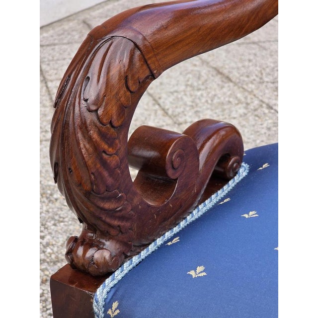 Brown Empire Armchair in Carved Mahogany, 1820 For Sale - Image 8 of 10