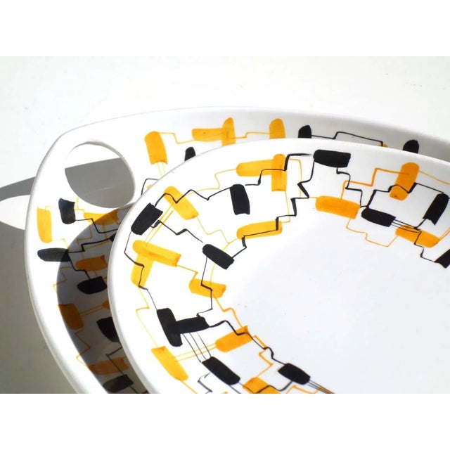 Black Mid-Century Italian Ceramic Tableware, 1950s, Set of 4 For Sale - Image 8 of 10