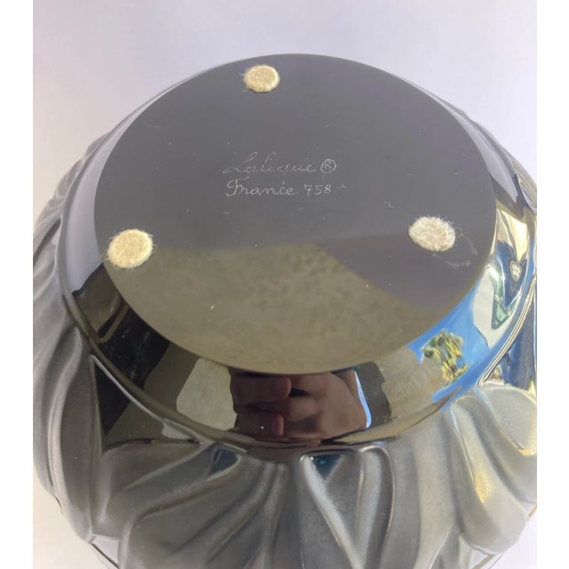 Art Deco Lalique France Tanzania Hand Painted Zebra Vase Black Crystal Enamel 1991 8.25 For Sale - Image 3 of 5