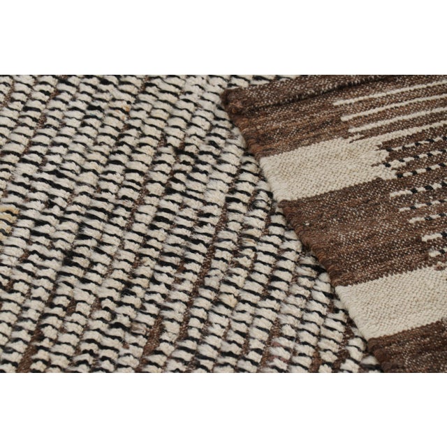 Beige Rug & Kilim’s Extra-Long Runner Rug in Beige-Brown With Stripes and Striae For Sale - Image 8 of 8