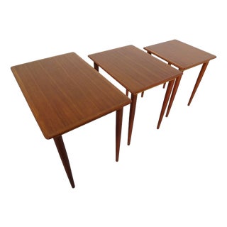 Danish Teak Nesting Tables, 1960s, Set of 3 For Sale