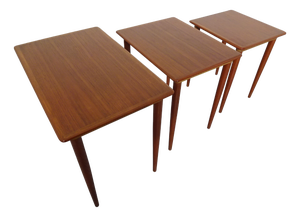 Danish Teak Nesting Tables, 1960s, Set of 3
