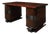 Art Deco Machine Age Partner Desk in Rosewood With Ebonized Fluted Detailing For Sale