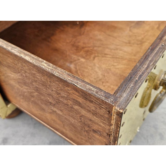 1960s Mid Century Campaign Style Brass Clad Coffee Table Sarreid Style For Sale - Image 9 of 18