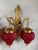 1980s Louis XVI Gilded Bronze Red Crystal Wall Lamps / Sconces- Pair For Sale - Image 13 of 18