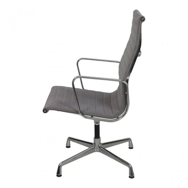 Patinated Grey Fabric EA-109 Chair by Charles Eames for Vitra For Sale - Image 3 of 5