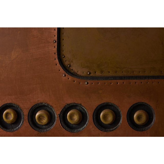 Nerone Ceccarelli, Large Abstract Sculpture: SC3, 1983, Brass, Copper & Wood For Sale - Image 8 of 16