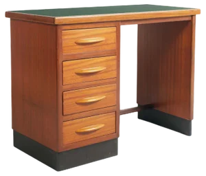 Italian Art Deco Desk in Blonde Walnut, 1930s