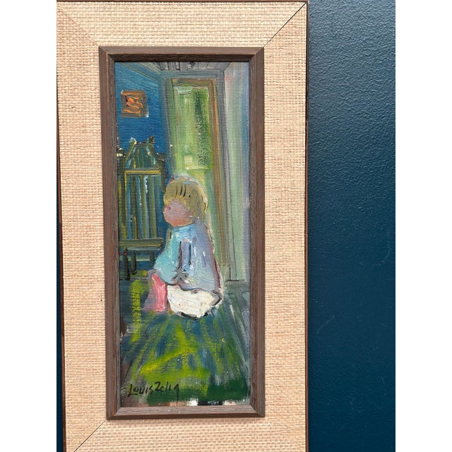 Louis Zelig, The Little Girl, 1950s, Oil on Panel, Framed For Sale - Image 5 of 16