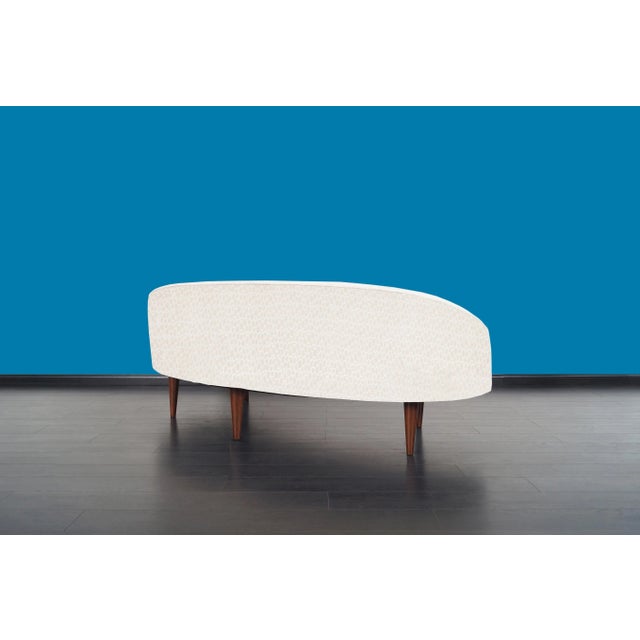 White Mid-Century Modern "Cloud" Walnut Sofa by Adrian Pearsall For Sale - Image 8 of 10
