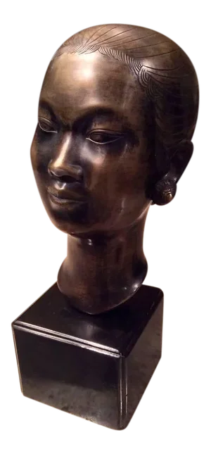 Marc Laguey Asian Bronze Bust of a Woman