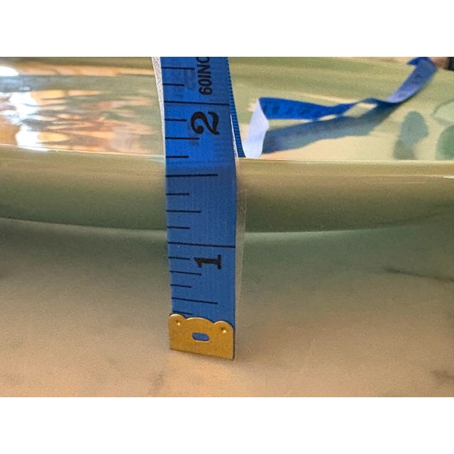 Asian 16.5” Diameter Celadon Green Platter For Sale - Image 3 of 5