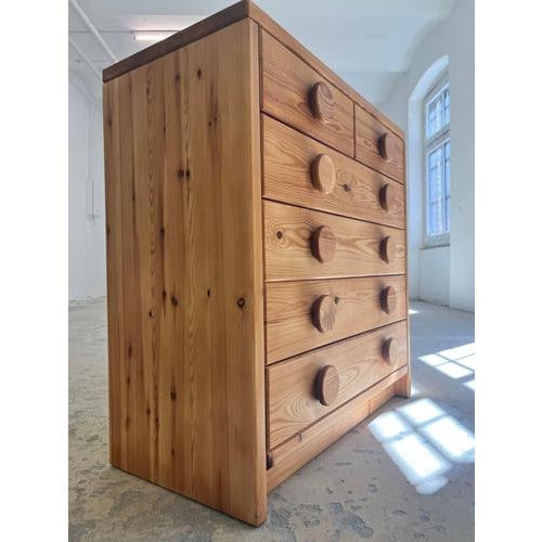 Pine Wood Chest of Drawers with Round Handles For Sale - Image 11 of 11