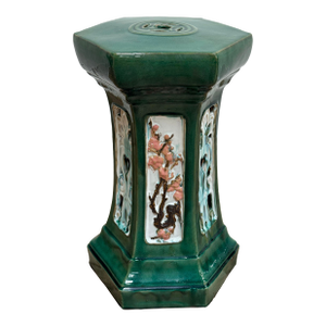 Vintage Majolica Style Garden Stool