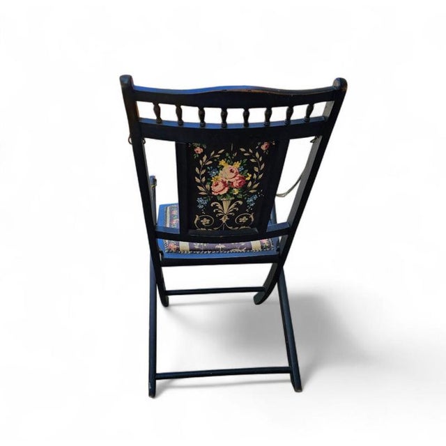 Victorian Upholstered Folding Chair For Sale - Image 6 of 13