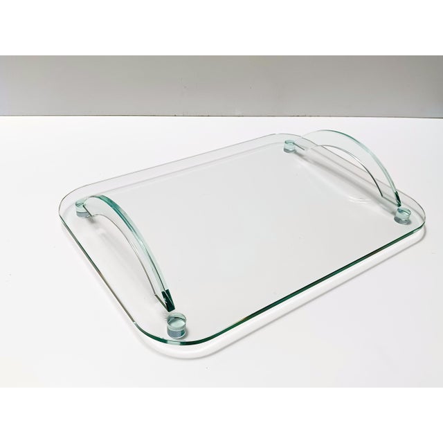 Transparent Glass Tray in the style of Fontana Arte, Italy, 1980s For Sale - Image 10 of 10