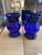 Large Striking Cobalt Blue Glass Candle Hurricanes or Vases- A Pair For Sale - Image 4 of 7