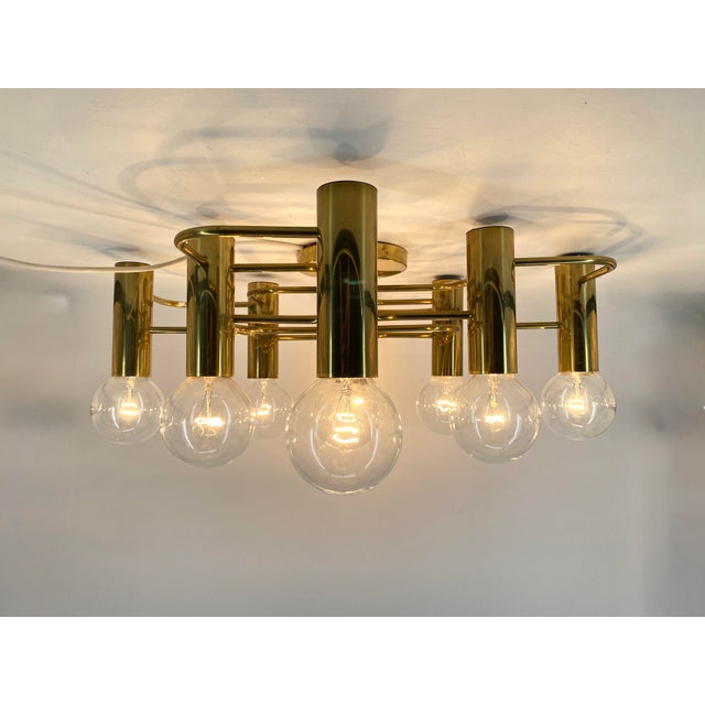 9-Light Ceiling Lamp by Gaetano Sciolari for Leola, Germany, 1980s For Sale - Image 4 of 18