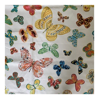 Lulu Dk Schumacher Butterfly Fabric- 1 1/4 Yard For Sale