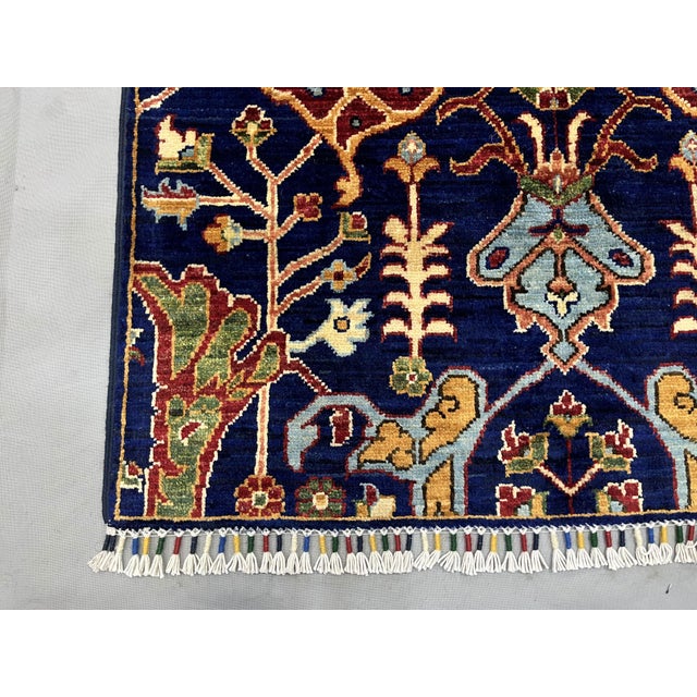 Blue Afghan Sultani Natural Dye Wool Runner Rug, Persian Bijar Design, 2′9″ × 13′2″ For Sale - Image 13 of 18