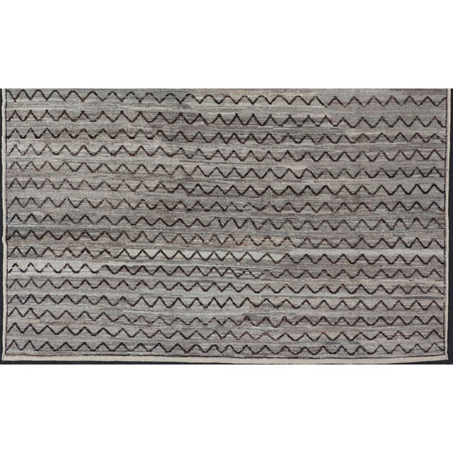 Tribal Neutral Tone Tribal Design Rug by Keivan Woven Arts, 6'7" X 8'3" For Sale - Image 3 of 14