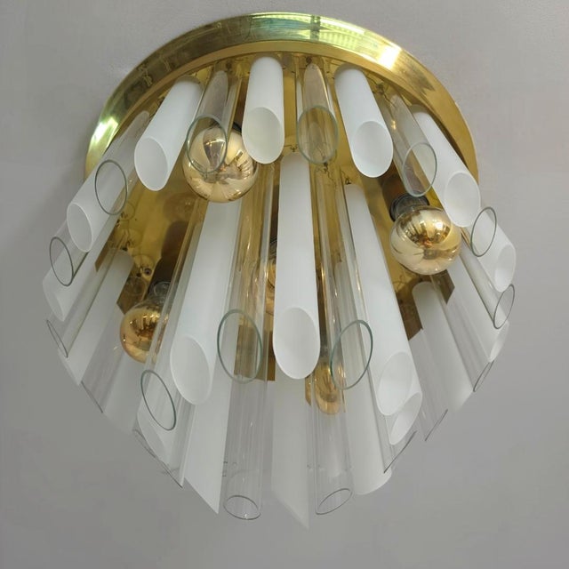 Mid-Century Ceiling Light with Glass Tubes by J. T. Kalmar for Kalmar Franken KG, 1970s For Sale - Image 4 of 9