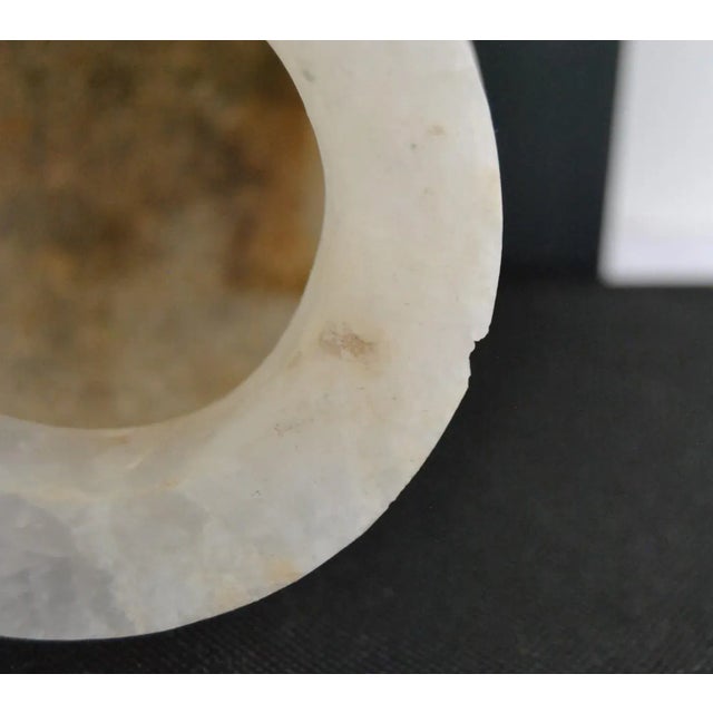 1910's Egyptian or Phoenician Style Pure Alabaster Vase Jar For Sale - Image 11 of 11