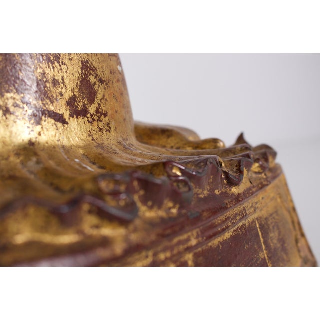 Metal Burmese Artist, Worshipping Monk, 1800s, Gilded Bronze For Sale - Image 7 of 15