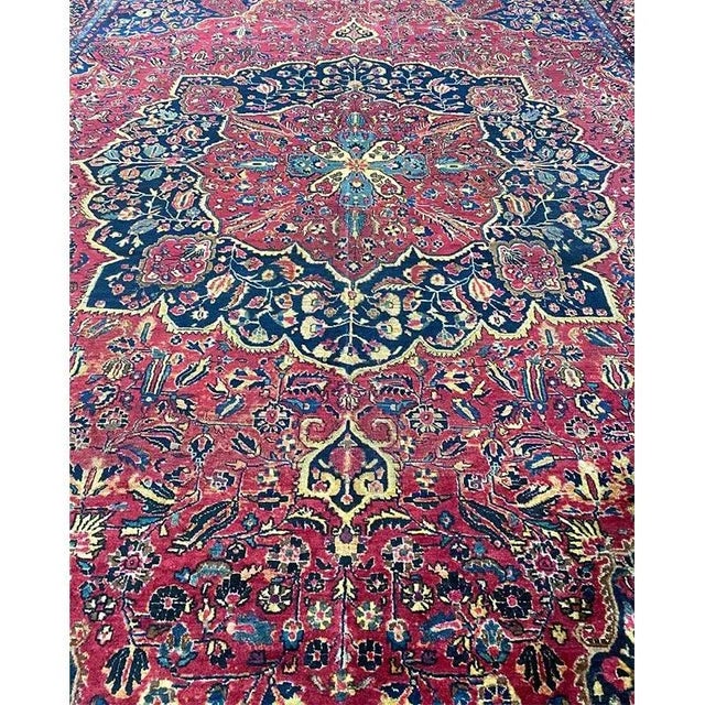 1920s Antique Persian Sarouk Area Rug 11’9″ X 16’4″ For Sale - Image 12 of 13
