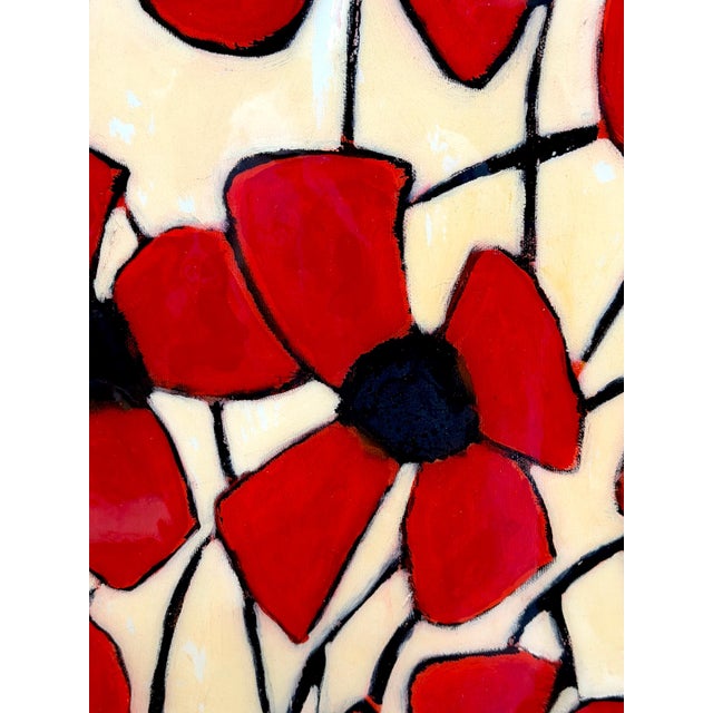 Yellow Monumental Original Avi Ben Simhon Floral Still Life, Oil & Enamel on Canvas For Sale - Image 8 of 18