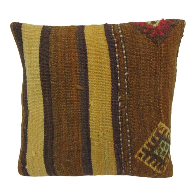 Decorative Striped Kilim Pillow Cover For Sale