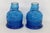 1970s Wheaton Nj Pocahontas Indian Herbs 2pc Pair Blue Glass Salt Pepper Shakers 4926b For Sale - Image 5 of 16
