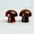This pair of deep brown-chestnut-oxblood Italian Marble Mushroom Salt & Pepper Shakers are from the 1970s. They are...