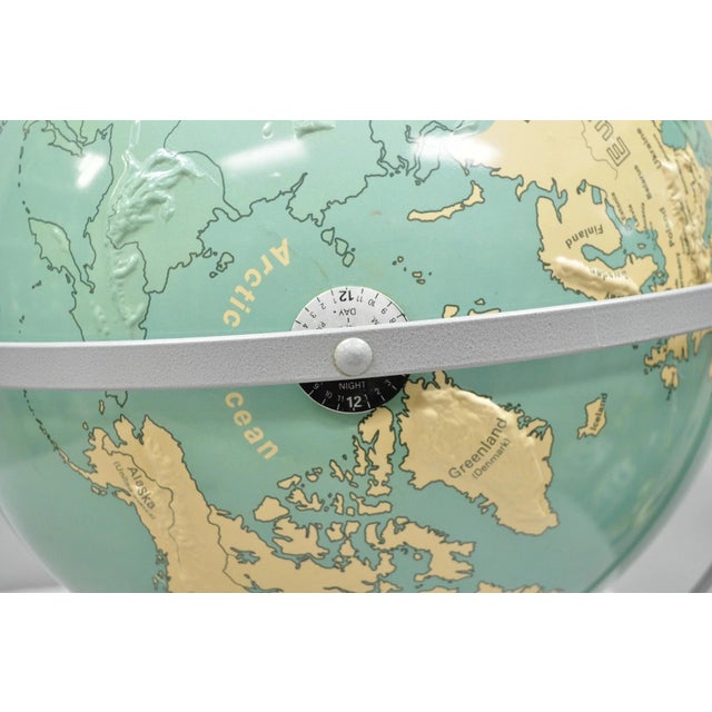 Vintage Nystrom 16" Large Sculptural Relief Classroom Double Axis World Globe For Sale - Image 16 of 17