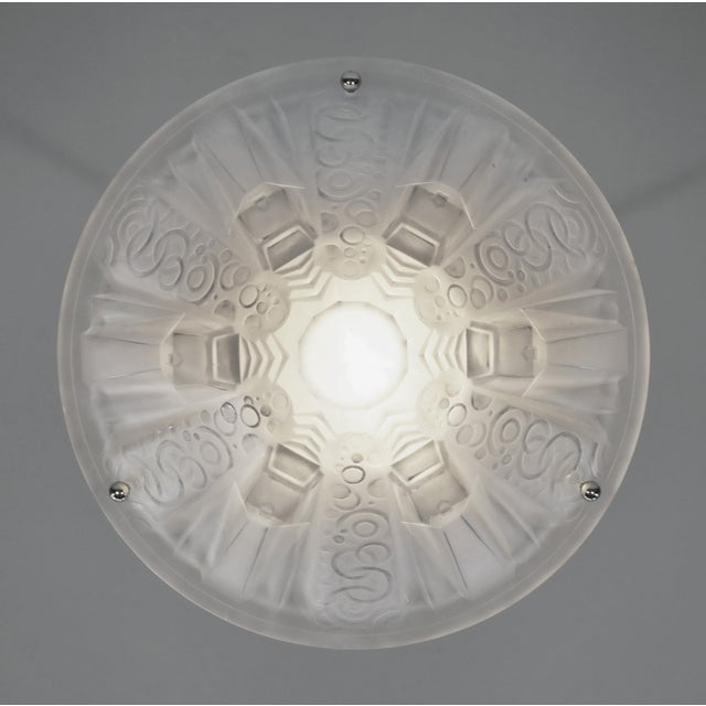 Metal French Art Deco Pendant Light by Muller Freres 1920s France For Sale - Image 7 of 9