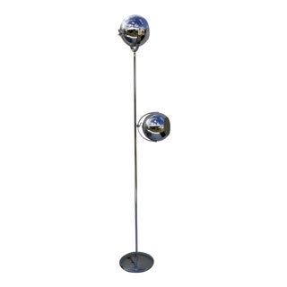1960s Space Age Reggiani Italian Chrome Eyeball Floor Lamp For Sale