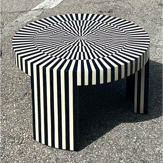 Late 20th Century Vintage Bone Inlay Coffee Table For Sale - Image 5 of 12