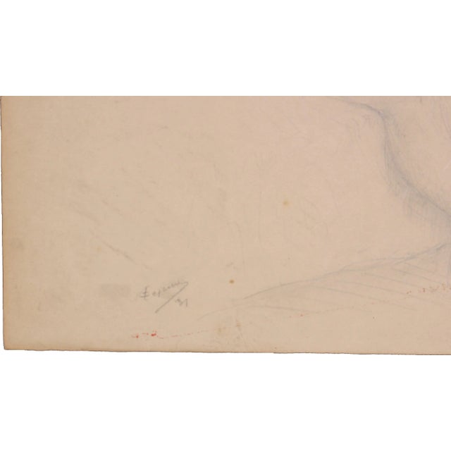 Traditional Naturalistic Seated Nude Woman Study Graphite on Paper 1930s For Sale - Image 3 of 5