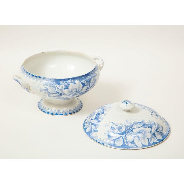 Late 19th Century Traditional Creil-Montereau Blue and White Faience Transferware Covered Tureen For Sale - Image 10 of 11