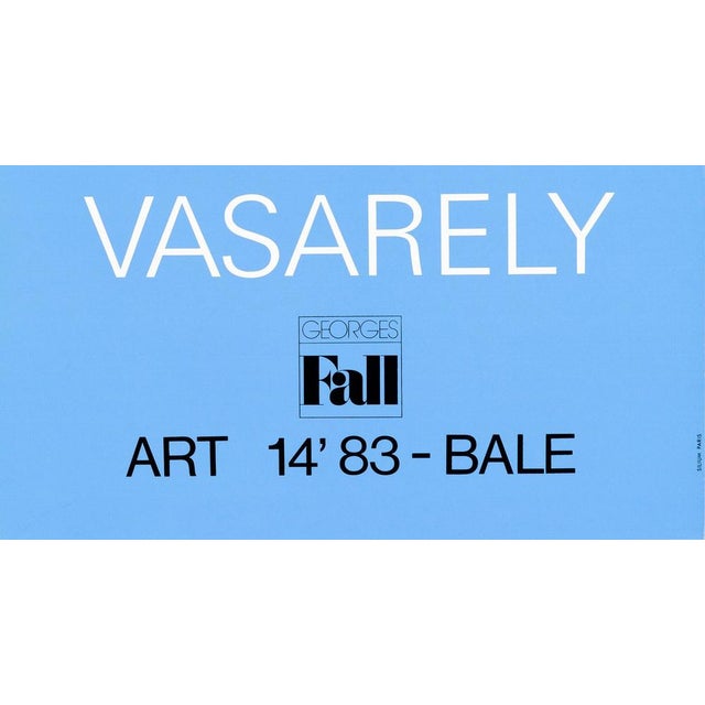 Jeu d'Echecs Bleu Poster after Victor Vasarely For Sale - Image 4 of 5