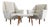 Set of His and Hers Kurt Østervig for Rolschau Møbler Chairs W/ Single Matching Ottoman For Sale