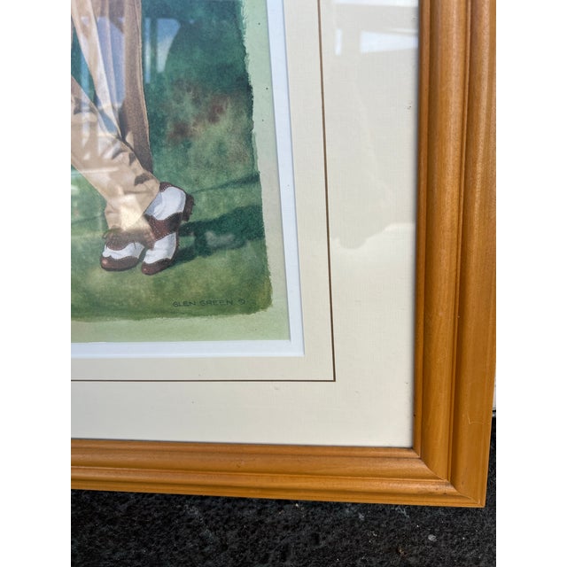 1980s Woman Golfer Framed Print "The First Tee" by Glenn Green For Sale - Image 5 of 7