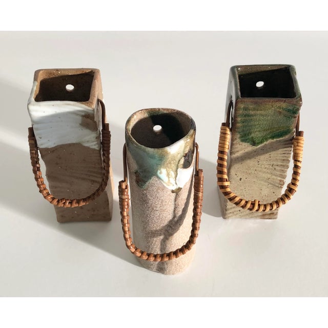 Contemporary Organic Ceramic Wall Pocket Vases For Sale - Image 3 of 12