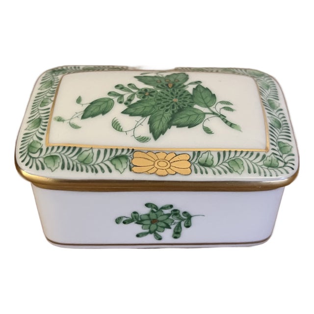 Herend Lidded Box, Hand Painted, Mid 20th Century For Sale