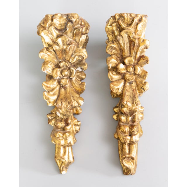 18th Century Italian Giltwood Floral Hanging Architectural Fragments Wall Swags - A Pair For Sale - Image 10 of 10