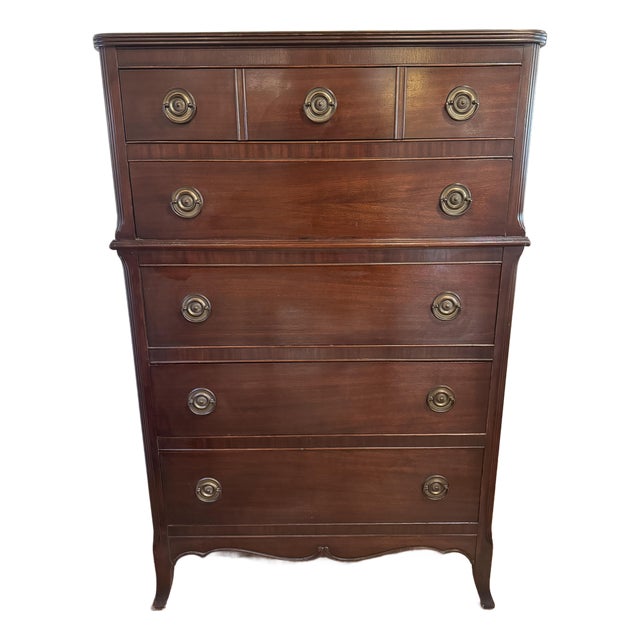 Vintage 5 Drawer Mahogany Chest of Drawers For Sale
